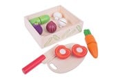 Puulelut - Bigjigs Wooden Box with Cut Vegetables - BJ473