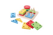Vauva- ja taaperolelut - Bigjigs Wooden Shapes Stacking Game 17dlg. - BB094