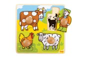 Vauva- ja taaperolelut - Bigjigs Wooden Stud Puzzle Farm 4 pcs. - BJ520