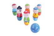 Ulkoleikit - Bigjigs Wooden Bowling Set Pirates 7 pcs. - BJ853