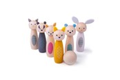 Ulkoleikit - Bigjigs Wooden Skittles Game Woodland Animals - 32010