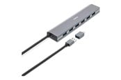 USB hub - Hama 00200137 interface hub USB hub - 7 porttia - USB 3.1 - Harmaa - 00200137