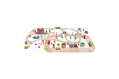 Puulelut - Bigjigs Wooden Train Track and Car Track Set 105dlg. - BJT032