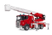 Leluautot - Bruder Scania Super 560R -paloauto tikkailla, vesipumpulla sekä valo ja ääni -toiminnolla - 03591