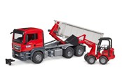 Leluautot - Bruder Truck w Roll-Off-Container & Schäffer loader - BR3767