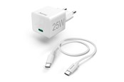 Puhelin - Adapterit & Laturit - Hama Charger USB-C with USB-C Cable PD 25W 1.5m Cable White - 00201624