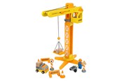 Leluautot - Small Foot - Wooden Crane Construction Site with Accessories 14dlg. - 12007
