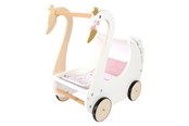 Nuket, pehmolelut ja oheistarvikkeet - Small Foot - Wooden Doll Pram Swan - 12283
