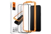 Puhelintarvikkeet - Näytönsuojat - Spigen Glass tR AlignMaster 2 Pack - FC Black - iPhone 15 Pro Max - AGL06875