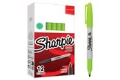 Kirjoitus- ja piirustustarvikkeet - Sharpie Permanent Marker Fine Lime 12-Tuck - 2025037
