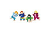 Nuket & tarvikkeet - Goki Wooden Dollhouse Dolls Flexible Children 4 pcs. - 51499