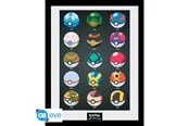 Fanituotteet - ABYstyle - POKEMON Framed print Pokeballs - Kuva - PFC2076