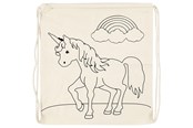 Luovat leikit - Creativ Company Color your own Cotton Gym Bag Unicorn - 499652