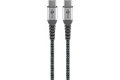 USB kaapelit - Goobay USB-C <-> USB-C - Sleeve - 2m - Musta - 4040849493034