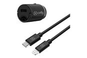 Puhelin - Adapterit & Laturit - CELLY ProPower car power adapter - ultra compact - 24 pin USB-C - 20 Watt - CCMINILIGHT