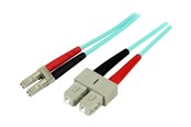 Verkkokaapelit - StarTech.com 1m Fiber Optic Cable - 10 Gb Aqua - Multimode Duplex 50/125 - LSZH - LC/SC - OM3 - LC to SC Fiber Patch Cable - patch cable - 1 m - aqua - Sininen - 1m - A50FBLCSC1