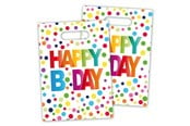 Lelut - Folat BV Happy Birthday Confetti dispensing bags 8 pcs. - 65114
