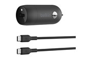 Puhelin - Adapterit & Laturit - Belkin BoostCharge 30W USB-C Car Charger + USB-C to USB-C cable - CCA004BT1MBK-B6