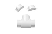 Kaapelihyllyt, Kaapelisukat & Kaapelisiteet - D-LINE Adapter Kit 50x25mm 3 Pieces White - AVAP5025W