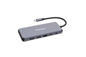 USB hub - Verbatim CMH-14 14-Port USB-C Pro Multiport Hub USB hub - 14 porttia - USB 3.1 - Harmaa - 32154