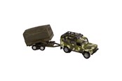 Leluautot - Kids Globe Die-cast Land Rover With Army Trailer 27cm - 520027