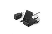 Puhelin - Adapterit & Laturit - Anker MagGo Wireless Charging Station (Foldable 3-in-1) - Black - B2557312