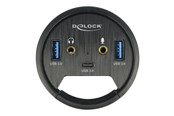 USB hub - DeLOCK In-Desk Hub USB hub - 3 porttia - Musta - 62794
