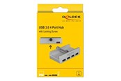USB hub - DeLOCK External USB 3.0 4 Port Hub with Locking Screw USB hub - 4 porttia - hopea - 64046