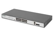 Kytkimet - DIGITUS DN-95342-1 - switch - 19 inches af/at - 16 ports - unmanaged - rack-mountable - DN-95342-1