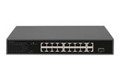 Kytkimet - DIGITUS DN-95355 16-Port 10/100 Mbps PoE Switch 16 x10/100Mbps PoE RJ45 Ports.1x GE RJ45 1x SFP - DN-95355
