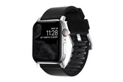 Smartwatch - Lisävarusteet - Nomad - Active Band Pro - 44mm/42mm Silver Hardware Black Active Leather FKM - NM1A41SNW0