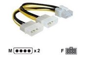 Sisäiset virtakaapelit - DeLOCK - power adapter - 4 pin internal power (12V) to 8 pin PCIe power - 30 cm - 82397