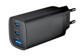 Puhelin - Adapterit & Laturit - Gembird Universal GaN USB charger QC 3.0 & PD 65W 2-port - Black - TA-UC-PDQC65-01-BK