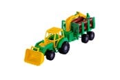 Leluautot - Cavallino Toys Cavallino Junior Tractor with Crane Trailer and Wood 46cm - 3016WD01