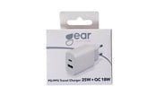 Puhelin - Adapterit & Laturit - GEAR Charger 220V 1xUSB-C + 1xUSB-A PD/PPS 25W + 18W QC White - 665118