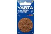 Akut ja Paristot - VARTA Hearing aid batteries 312 PR41 (zinc air Button cell 1.45V) 6-pack - 24607101416