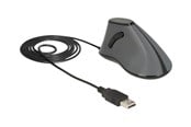 Hiiret - DeLOCK - vertical mouse - USB - grey black - Vertical mouse - Optinen - 5 painiketta - Musta - 12527