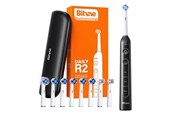 Sähköhammasharjat - Bitvae Sähköhammasharja Rotary toothbrush with tips set and travel case R2 (black) - R2 Black+heads+case