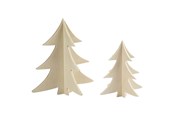 Rakennussarjat - Creativ Company Decorate your 3D Wooden Christmas Trees 2pcs. - 56712