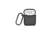 Puhelin - Muut lisävarusteet - NORTH Airpods Protective Case Silicone Carabiner Dark Grey - 616502