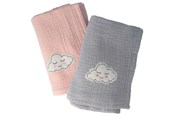 Vauvatarvikkeet - Parsa Baby 2 kangasvaippaa - sininen ja pinkki - P00004960