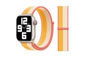 Smartwatch - Lisävarusteet - Lippa Apple Watch nylon strap 38/40/41 - White/Yellow - LPAW020