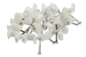 Kaapelihyllyt, Kaapelisukat & Kaapelisiteet - Nordic Quality Cable clip flat 6x10mm White 25 pcs. - 222796