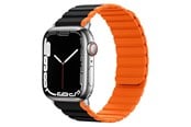 Smartwatch - Lisävarusteet - Lippa Apple Watch Magnetic Silicone Strap 38/40/41 - Black/Orange - LPAW077
