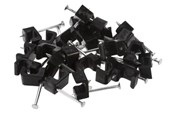 Kaapelihyllyt, Kaapelisukat & Kaapelisiteet - Nordic Quality Cable clip flat 3x5mm black 25 pcs. - 303781