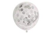 Lelut - Globos Confetti Balloons Paper Confetti Metallic Silver 30cm 6pcs. - 1128004