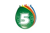 Lelut - Folat BV Number Balloons 5 years 8pcs. - 08205