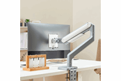 Näytön kiinnitys - Alterzone  Arm Momentum Heavy-duty monitorivarsi 17"-49" näytöille, USB-A/USB-C, Hopea - ALZARMMTUM-G