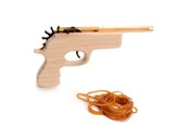 Puulelut - Playwood Wooden Gun with Elastic Band - RS731