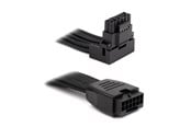 Sisäiset virtakaapelit - DUTZO Sleeved PCI-E 12V-2x6 jatkokaapeli - Lukitse alaspäin - Musta - DSC-PE12V2X6-PD-30-BLK